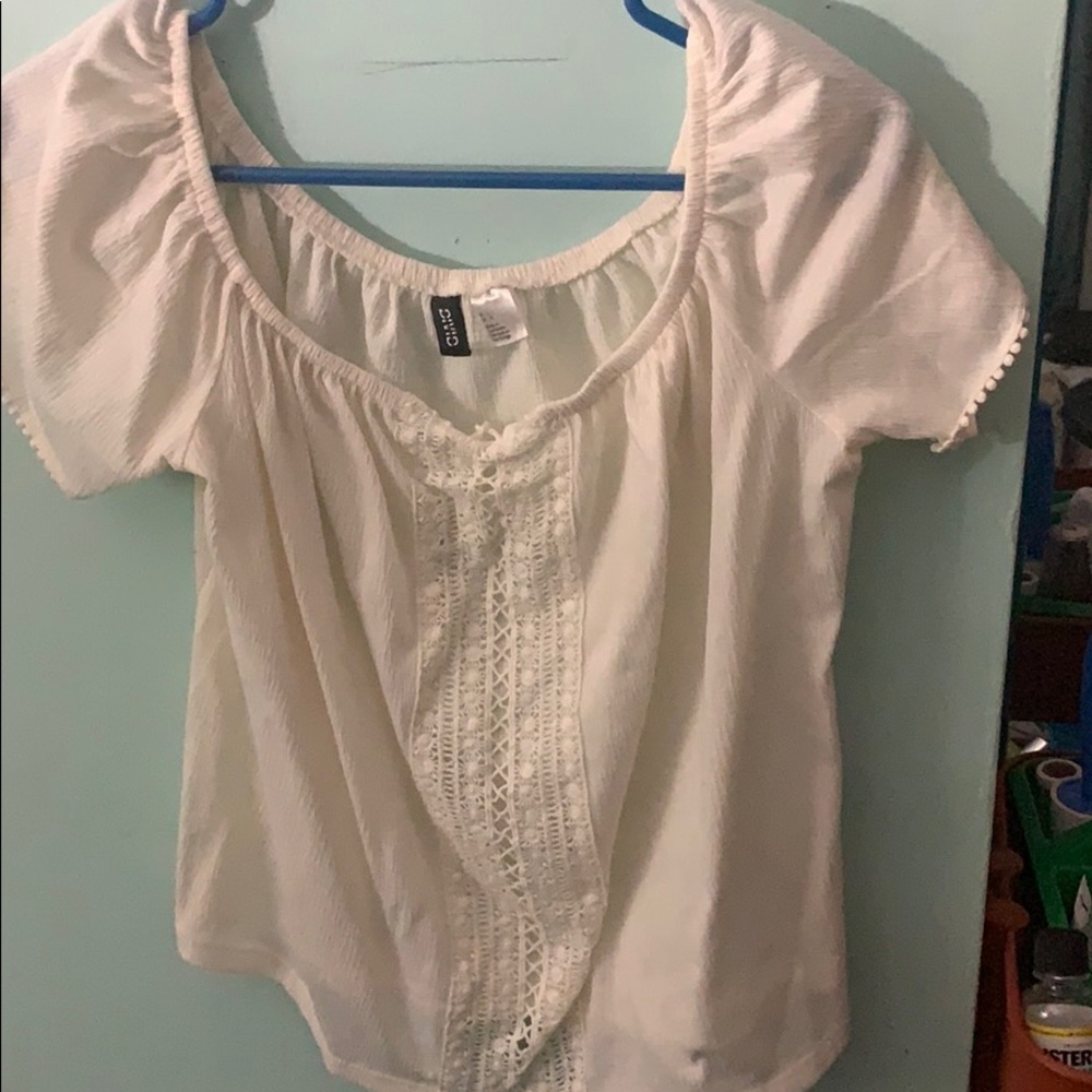 Off the shoulder white crop top